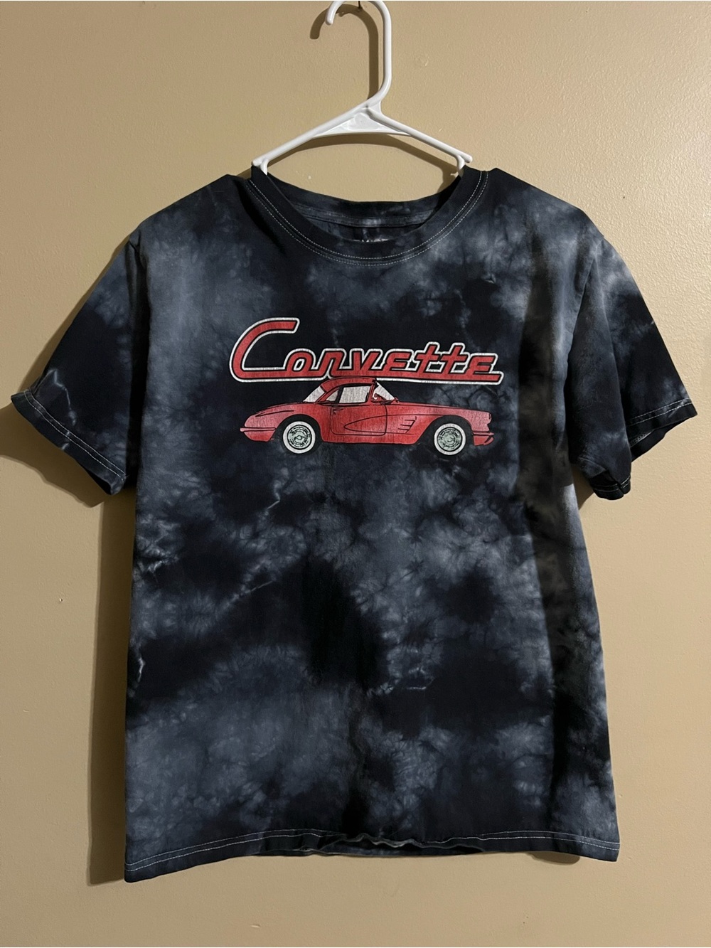 Chemistry Black & Red Corvette Tie-Dye Graphic Tee
